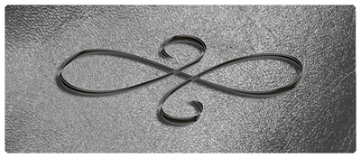 DNSEMP-L-601-BK-SH-SL Black Scroll Shimmer Silver